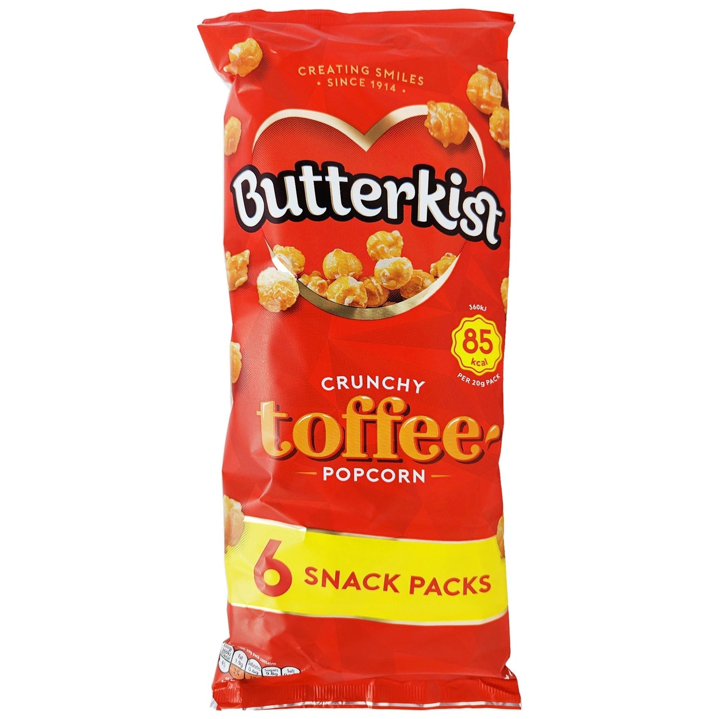 Butterkist Crunchy Toffee Popcorn 6 Pack (6 x 20g)