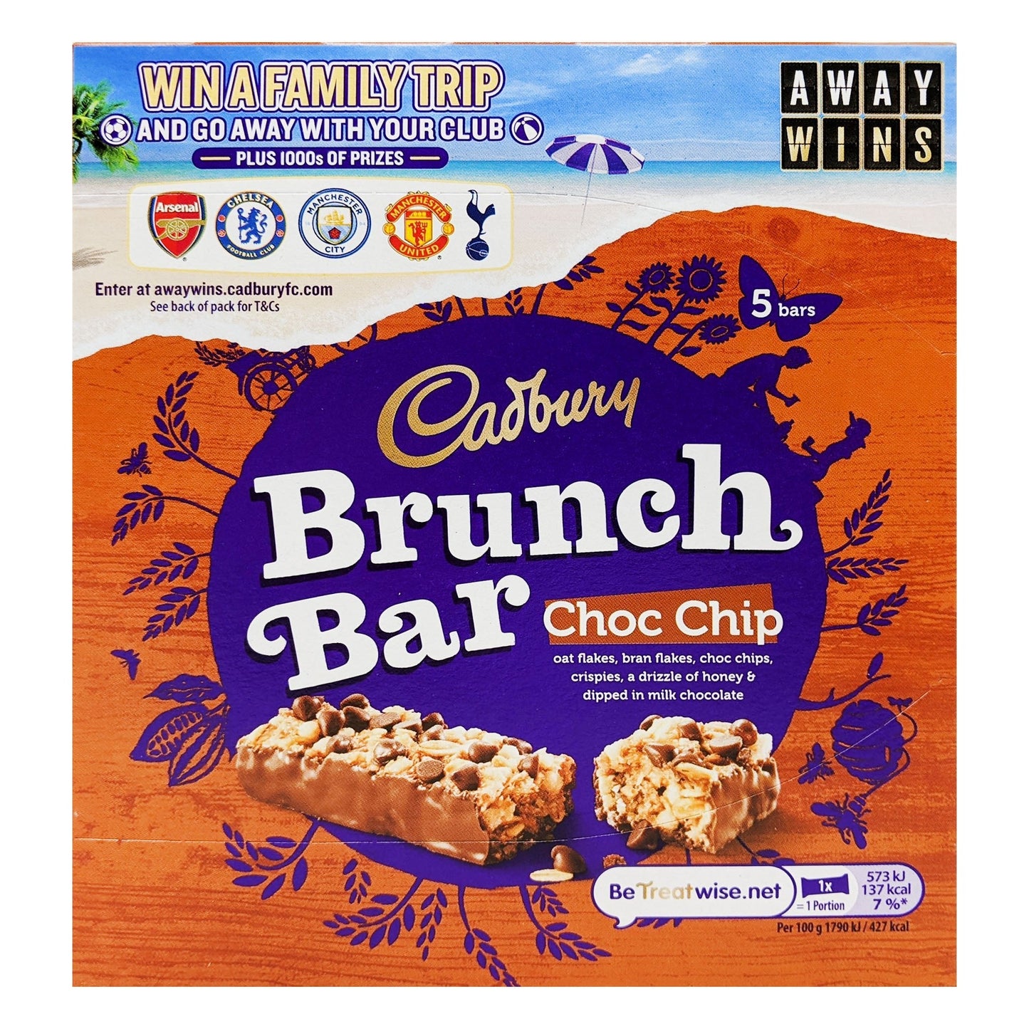 Cadbury Brunch Bar Choc Chip 4 Pack 112g