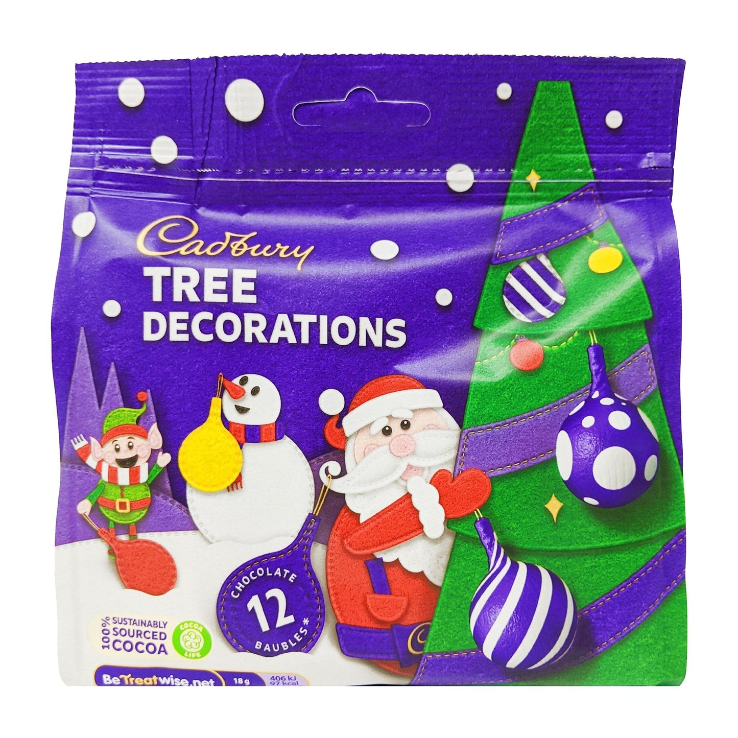 Cadbury Milk Chocolate Tree Decorations 72g