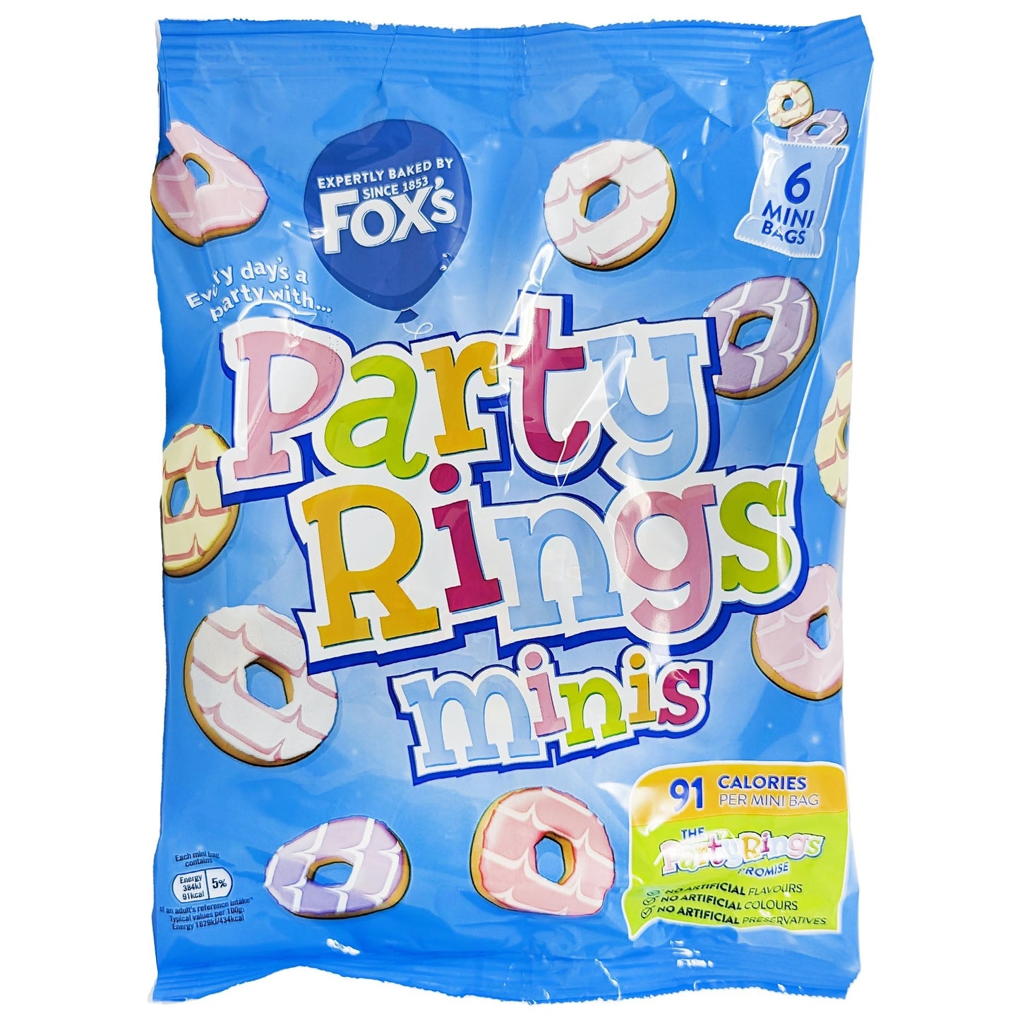 Fox's Party Rings Minis 6 Pack 126g