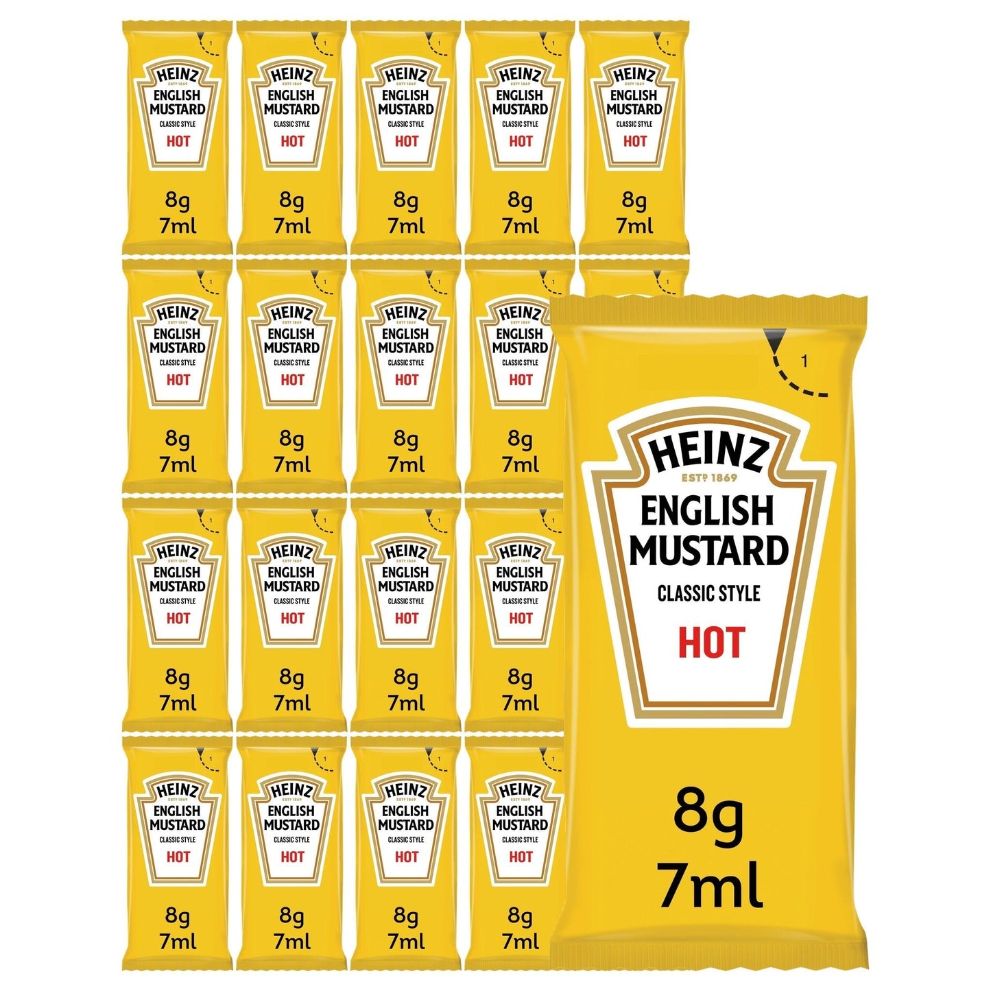 Heinz English Mustard Sachets 20 Pack (20 x 7ml)