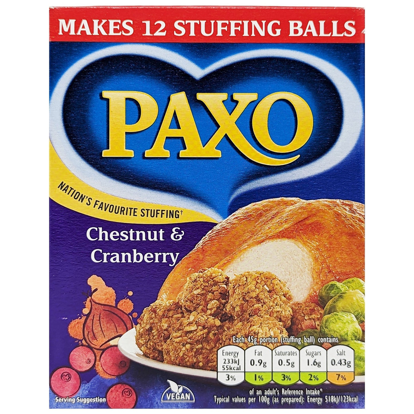 Paxo Chestnut & Cranberry Stuffing Mix 170g