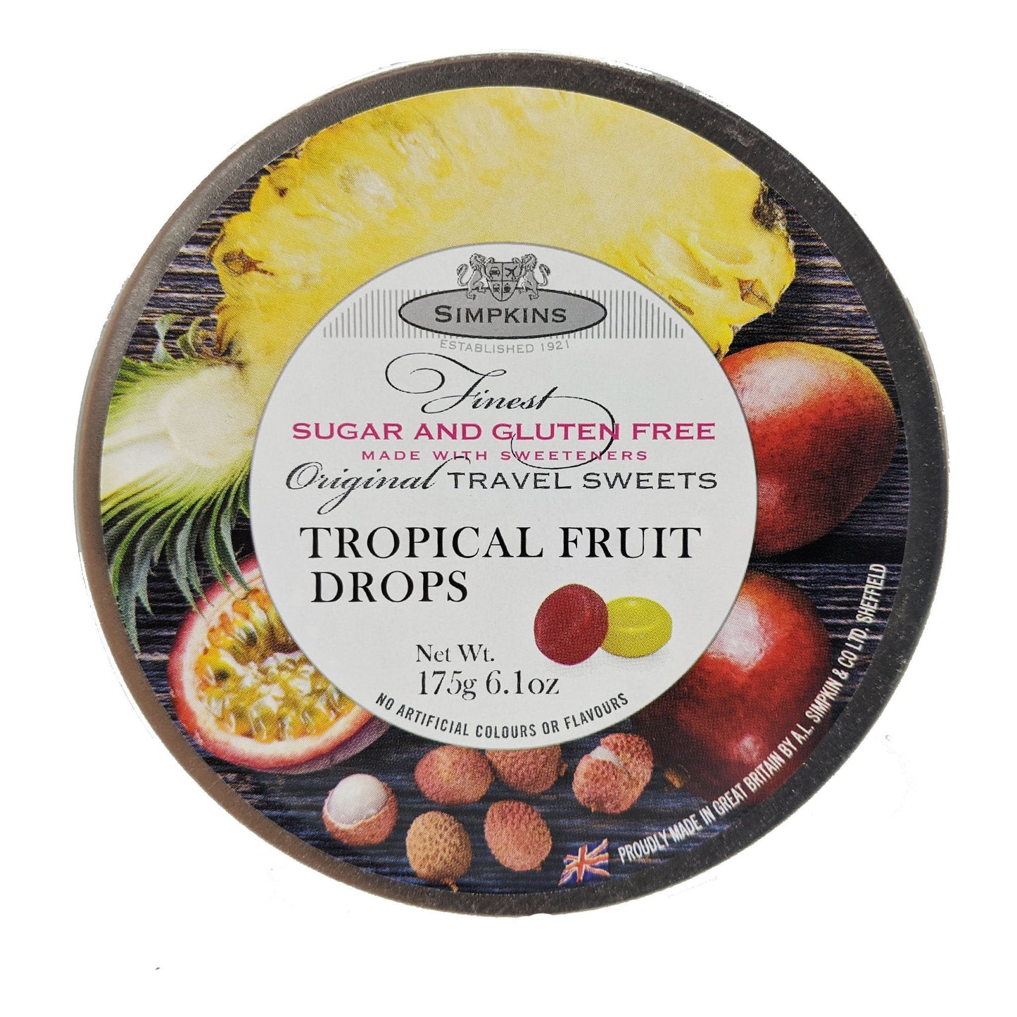 Simpkins Tropical Fruit Drops Sugar & Gluten Free 175g