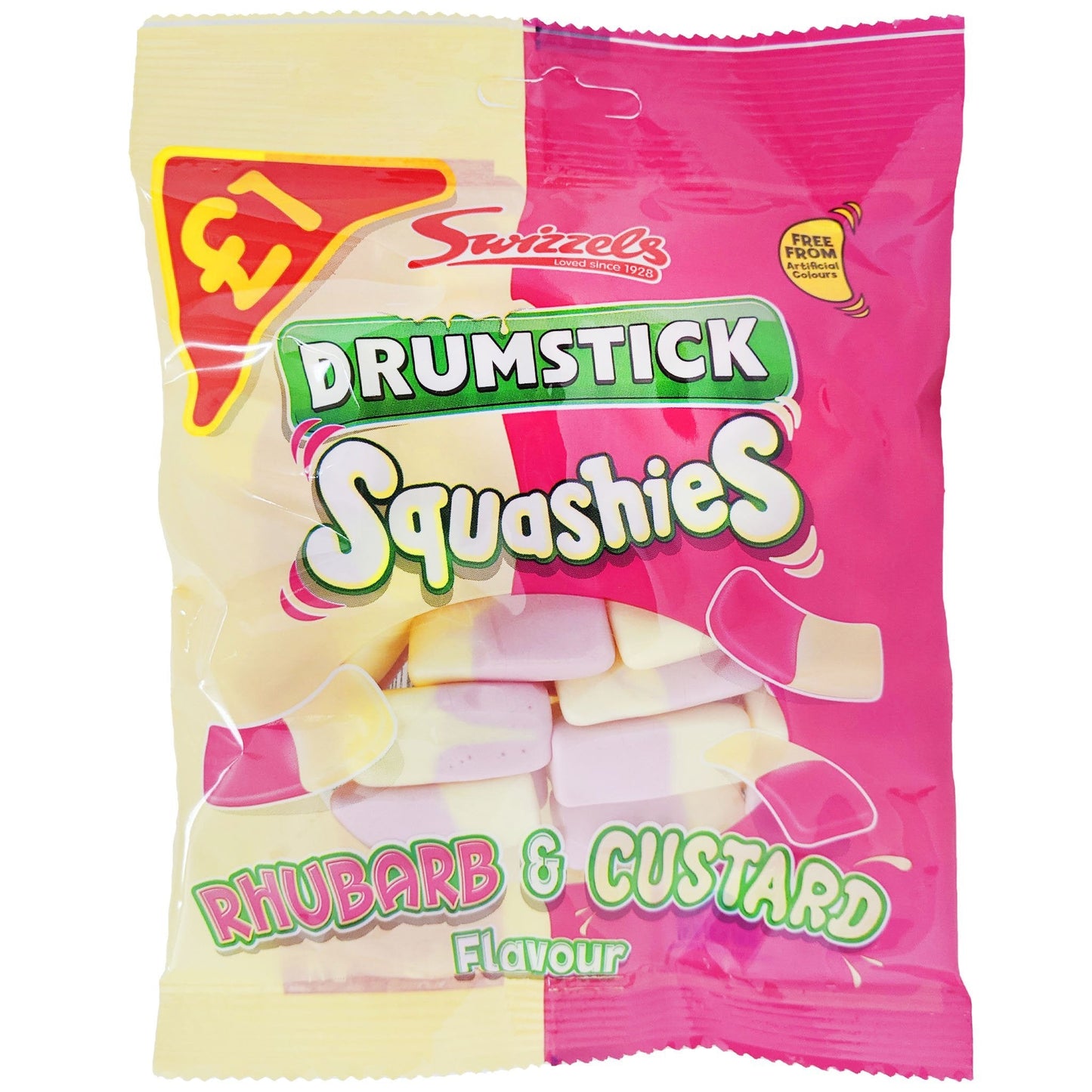 Swizzels Drumstick Squashies Rhubarb & Custard 120g