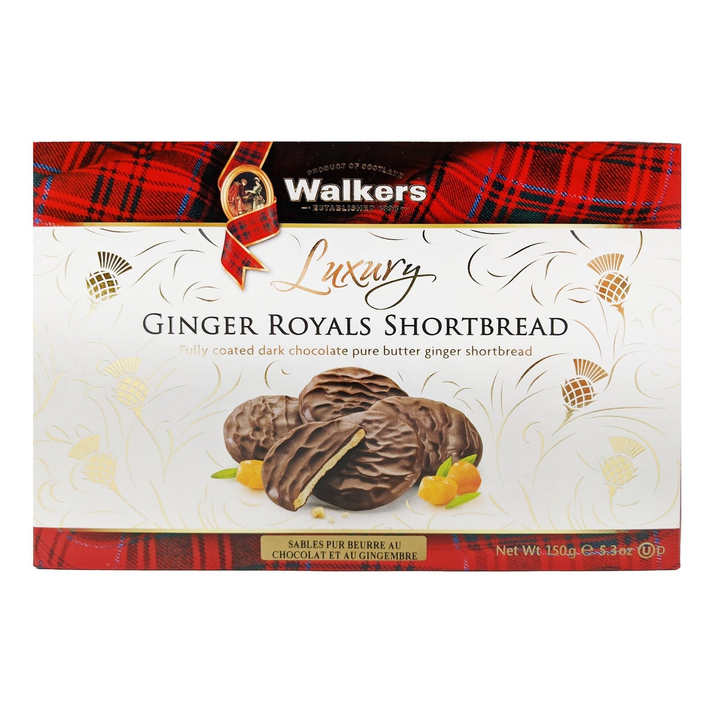 Walker's Luxury Ginger Royals Shortbread 150g