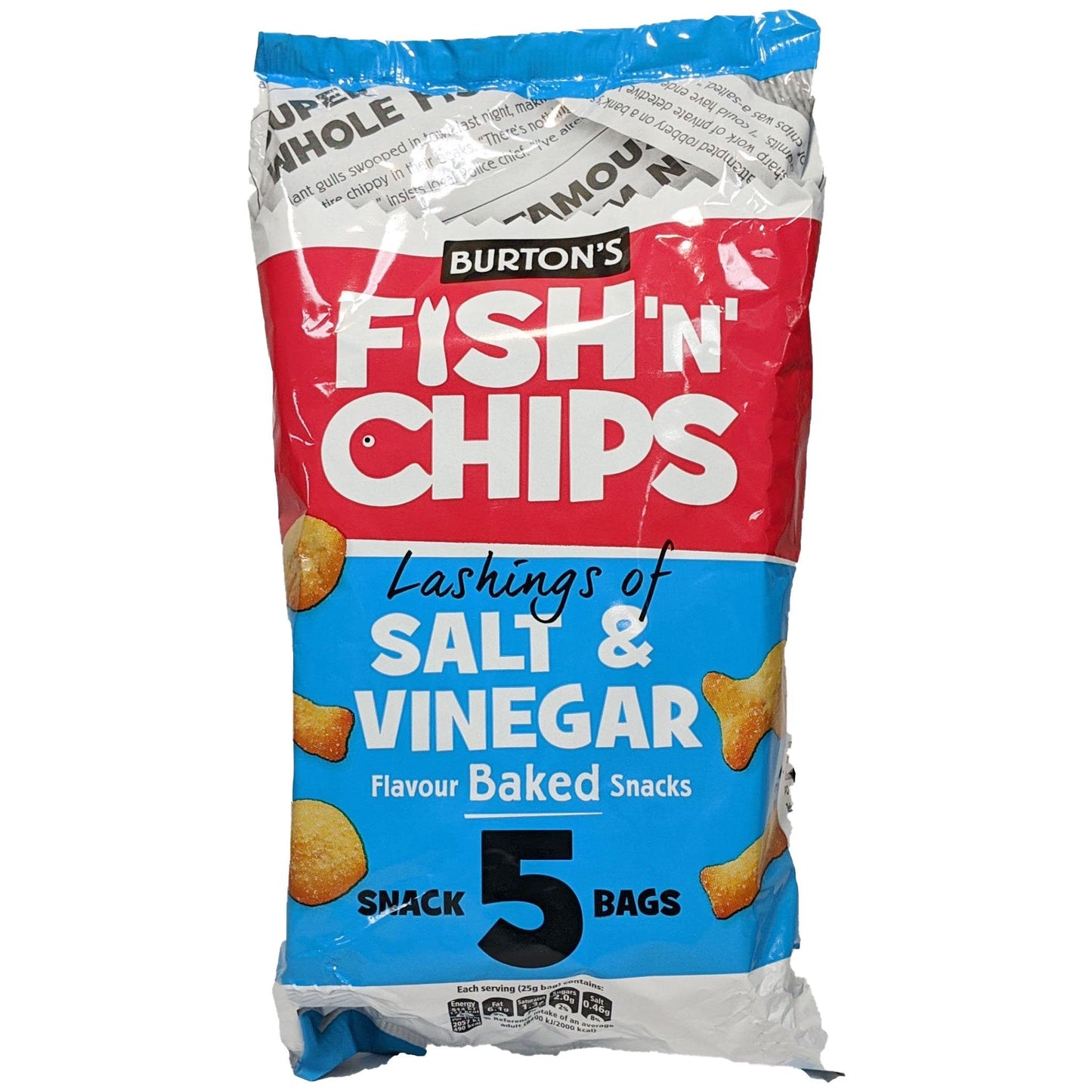 Burton's Fish 'n' Chips Salt & Vinegar 5 Pack (5 x 25g)