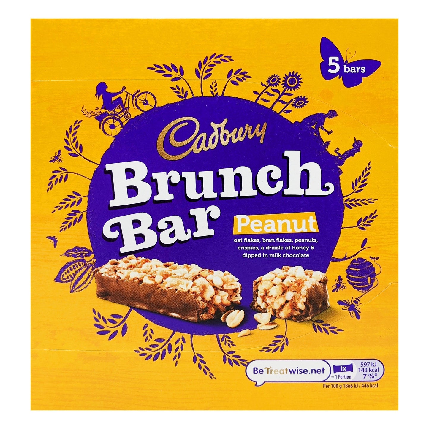 Cadbury Brunch Bar Peanut 5 Pack 140g
