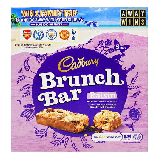 Cadbury Brunch Bar Raisin 5 Pack 140g