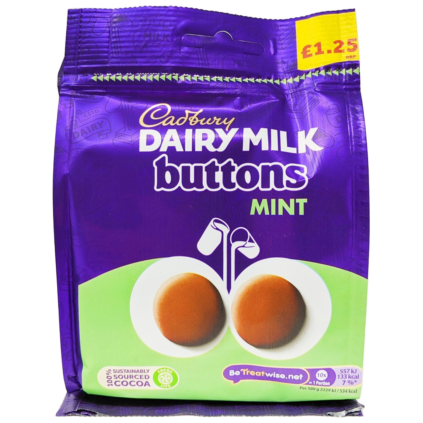 Cadbury Dairy Milk Mint Buttons 95g