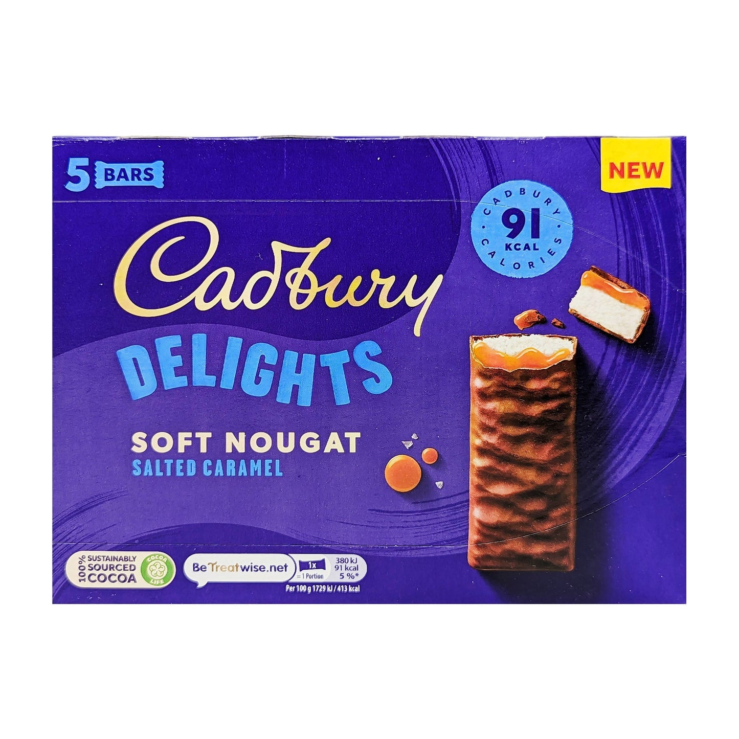 Cadbury Delights Soft Nougat Salted Caramel 110g