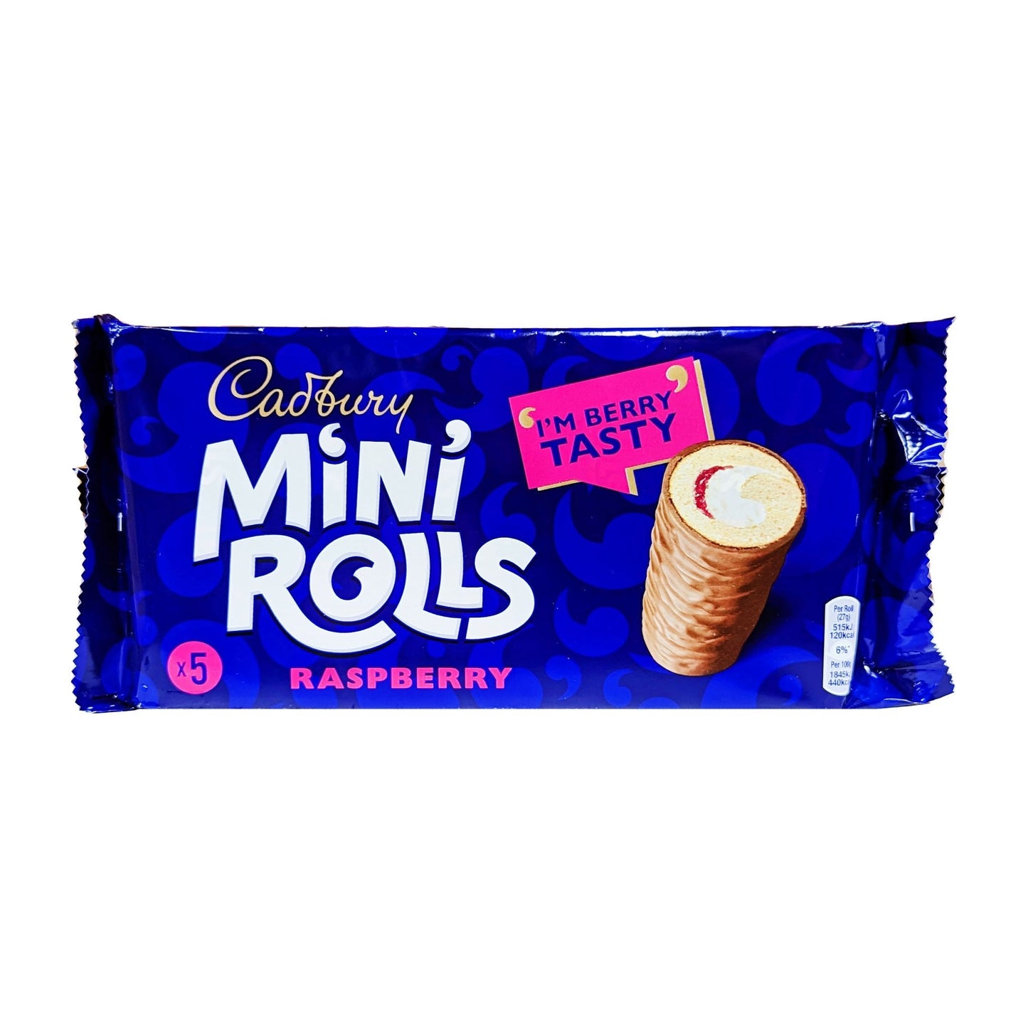 Cadbury Mini Rolls Raspberry 5 Pack (5 x 27g)