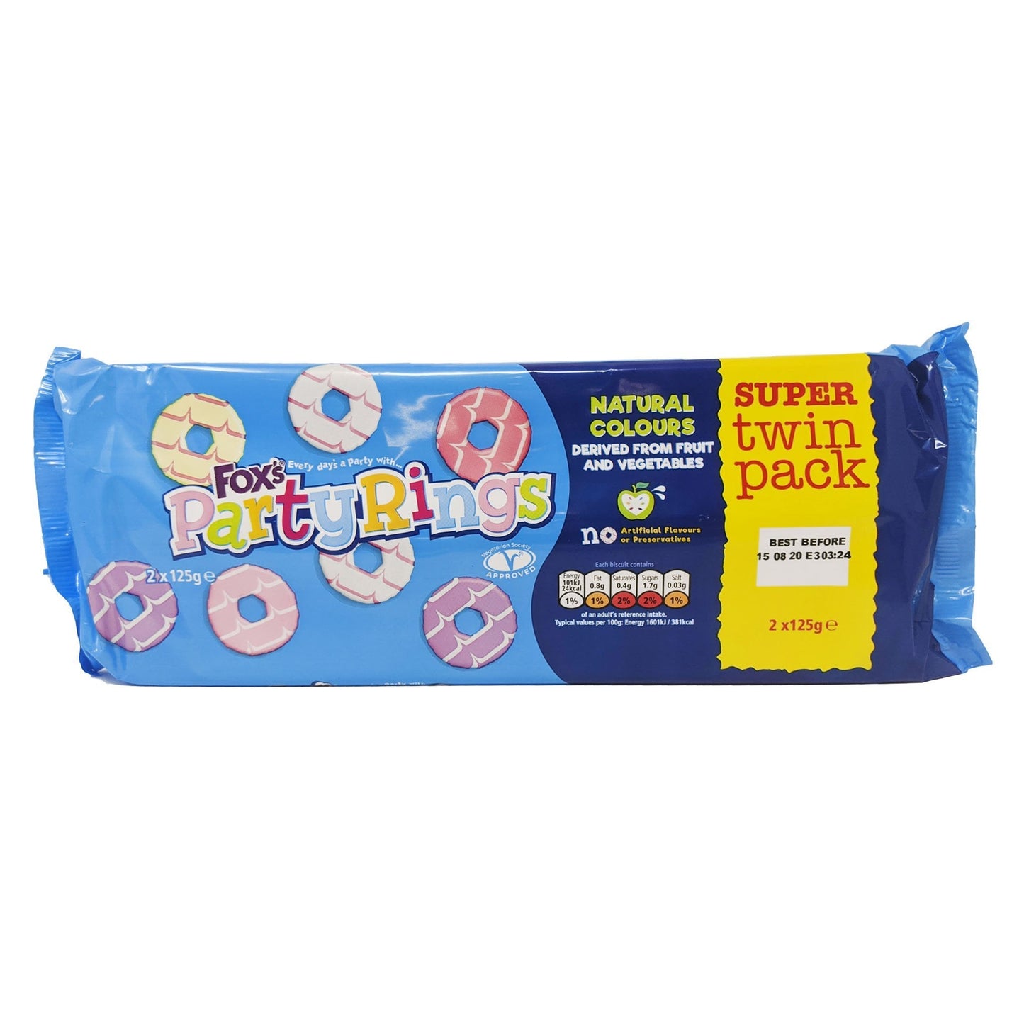 Fox's Party Rings Twin Pack (2 x 125g)