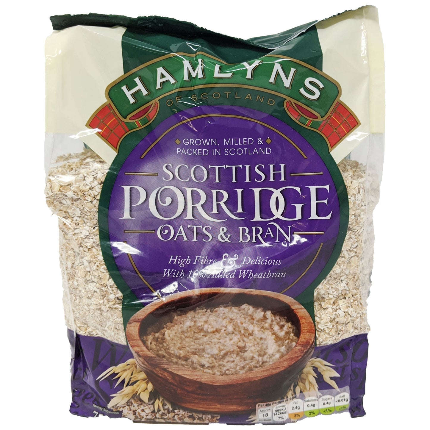 Hamlyns Scottish Porridge Oats & Bran 750g