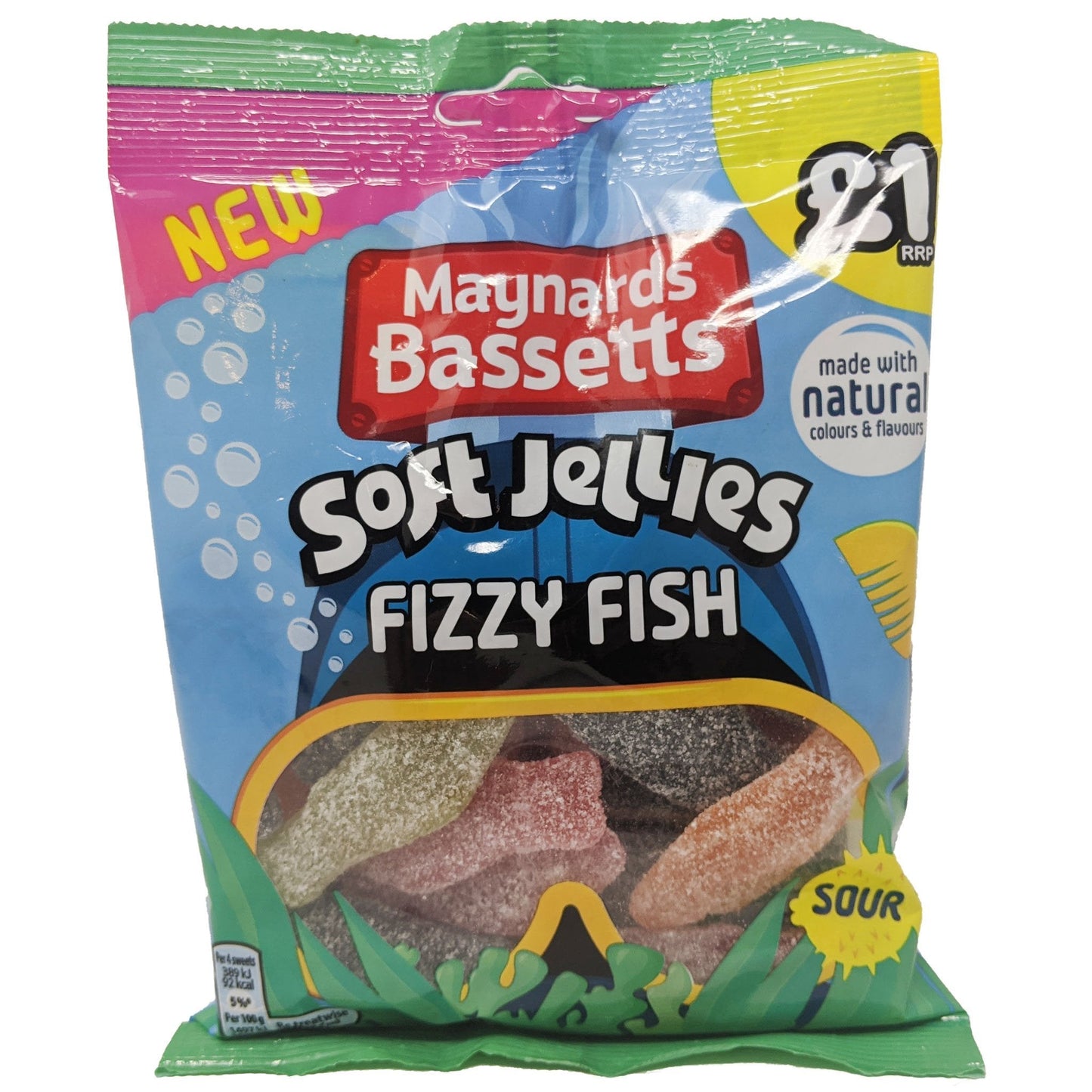 Maynards Bassetts Soft Jellies Fizzy Fish 130g