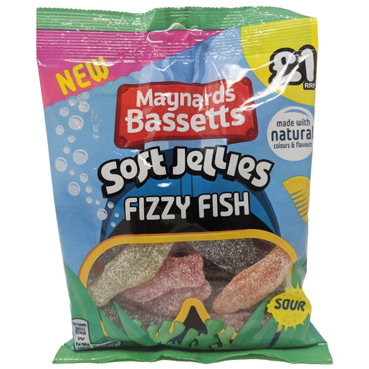 Maynards Bassetts Soft Jellies Fizzy Fish 130g
