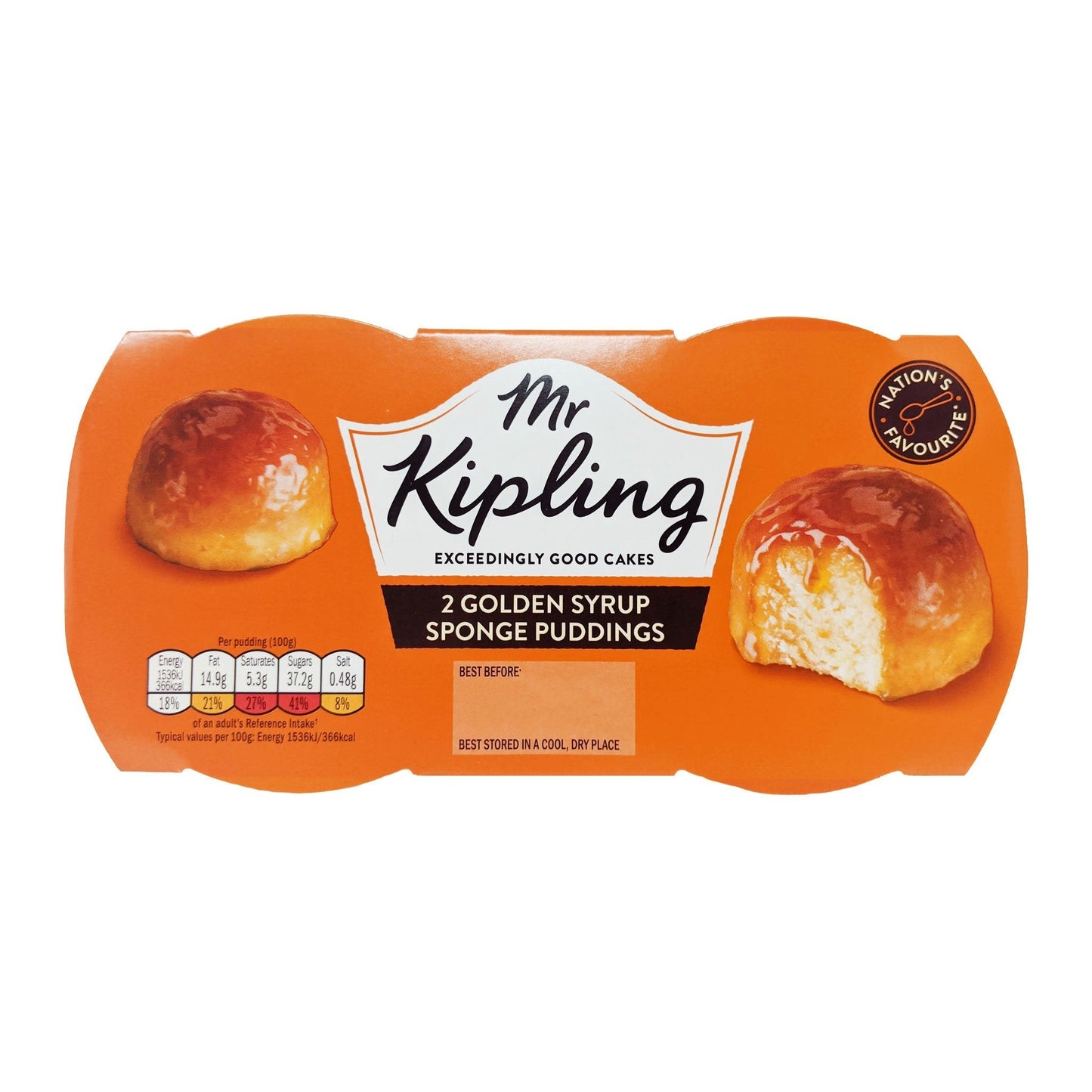 Mr Kipling 2 Golden Syrup Sponge Puddings (2 x 95g)
