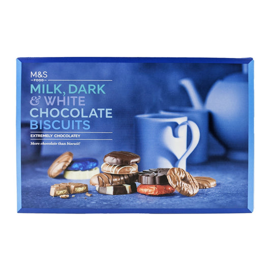 M&S Milk, Dark & White Chocolate Biscuit Selection 450g