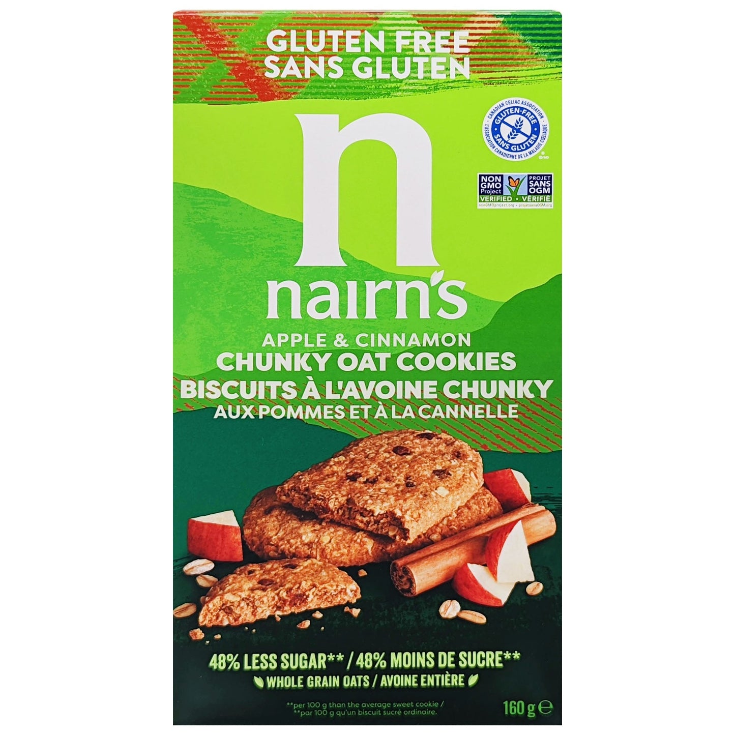 Nairn's Gluten Free Apple & Cinnamon Chunky Oat Cookies 160g