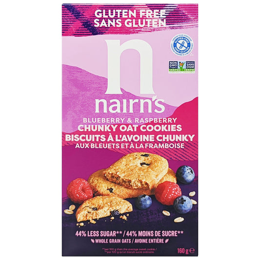 Nairn's Gluten Free Blueberry & Raspberry Chunky Oat Cookies 160g