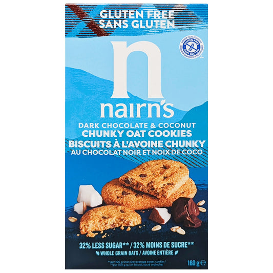 Nairn's Gluten Free Dark Chocolate & Coconut Chunky Oat Cookies 160g