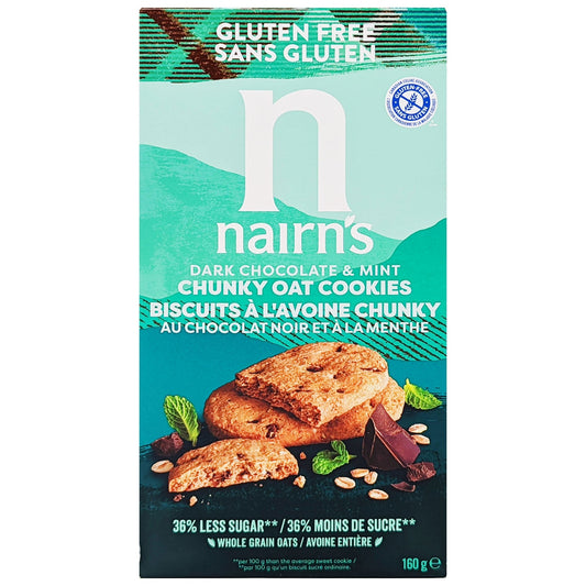 Nairn's Gluten Free Dark Chocolate & Mint Chunky Oat Cookies 160g