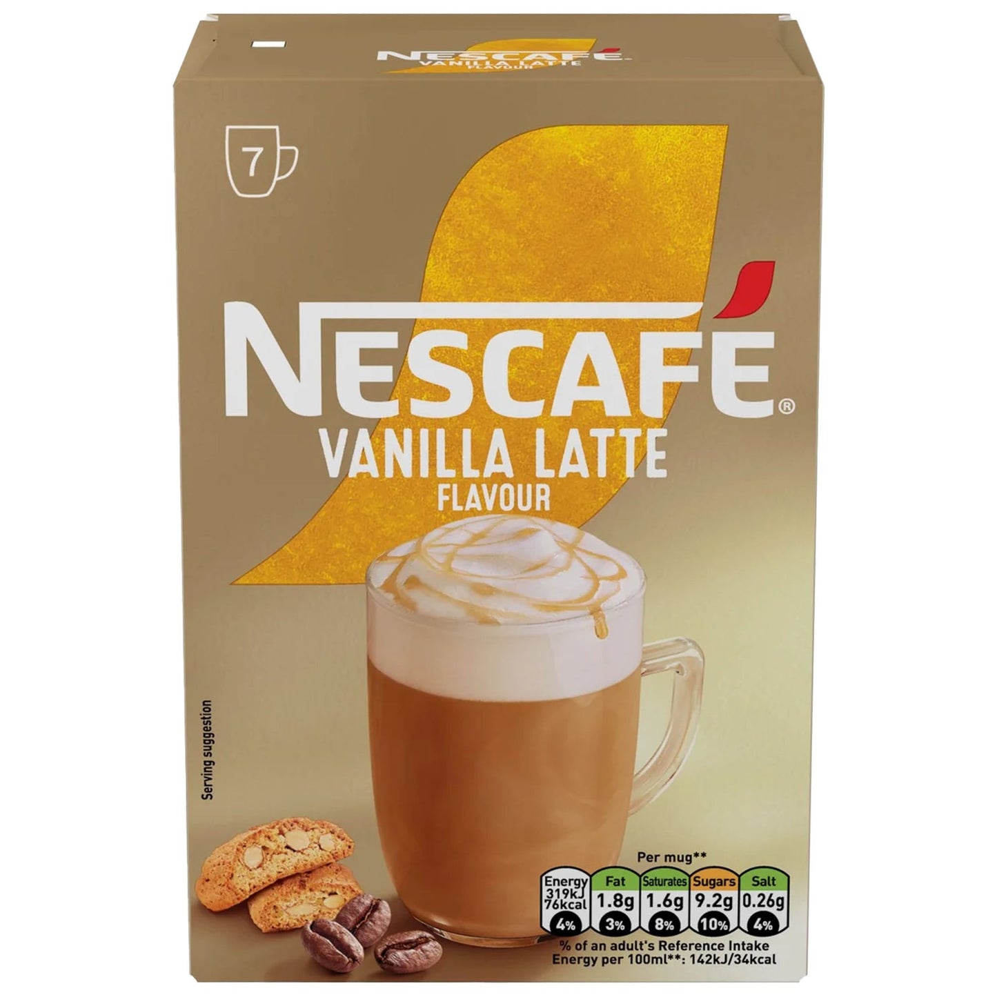 Nescafe Vanilla Latte Flavour 7 Pack 129.5g