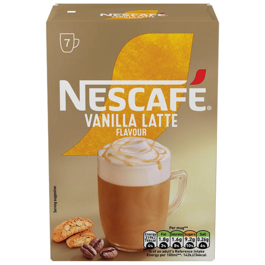 Nescafe Vanilla Latte Flavour 7 Pack 129.5g