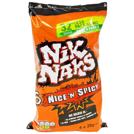 Nik Naks Nice 'n' Spicy 6 Pack (6 x 20g)
