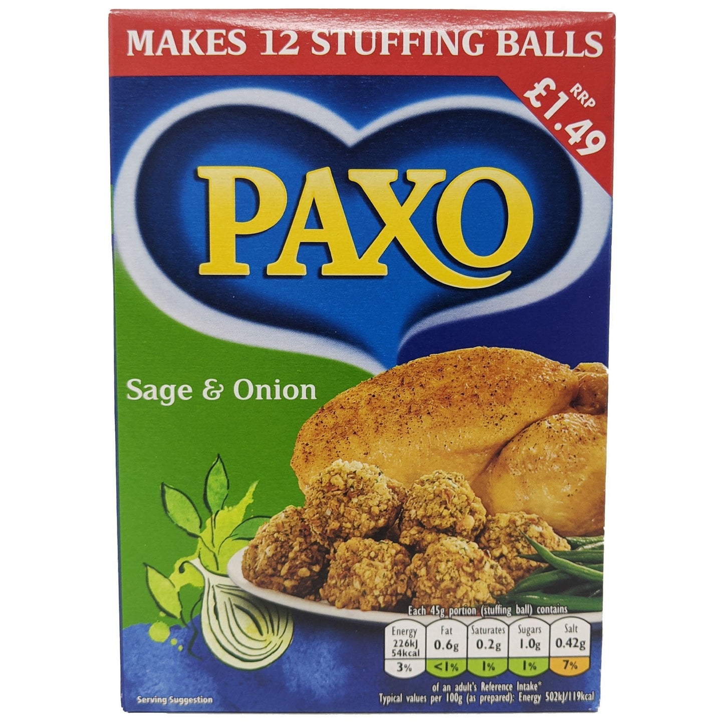 Paxo Sage & Onion Stuffing Mix 170g