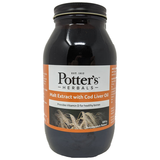 Potter's Herbals Malt Extract with Cod Liver Oil Butterscotch Flavour 650g