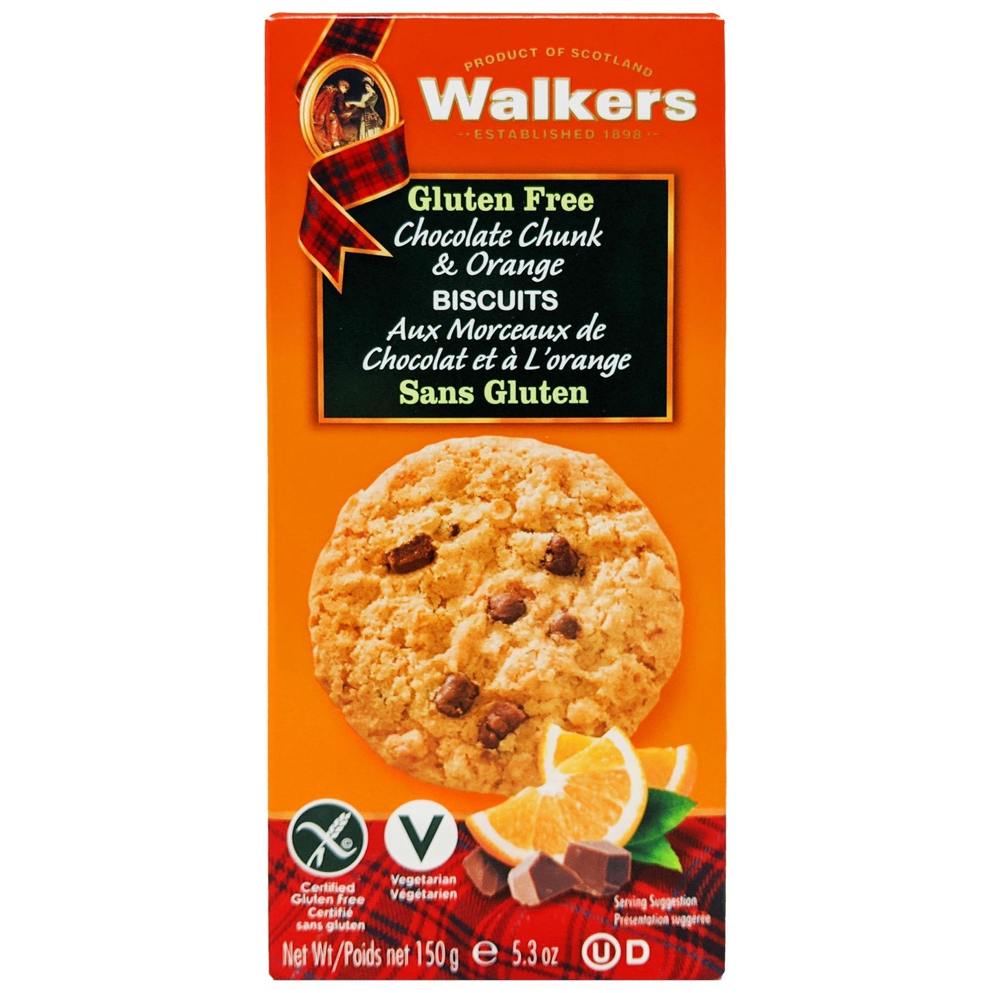 Walker's Gluten Free Chocolate Chunk & Orange Biscuits 150g