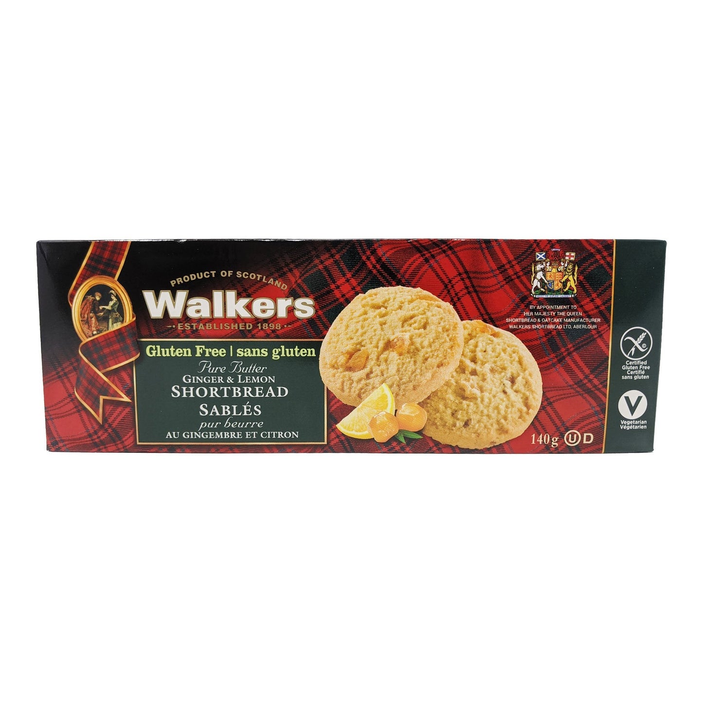Walker's Gluten Free Ginger & Lemon Shortbread 140g