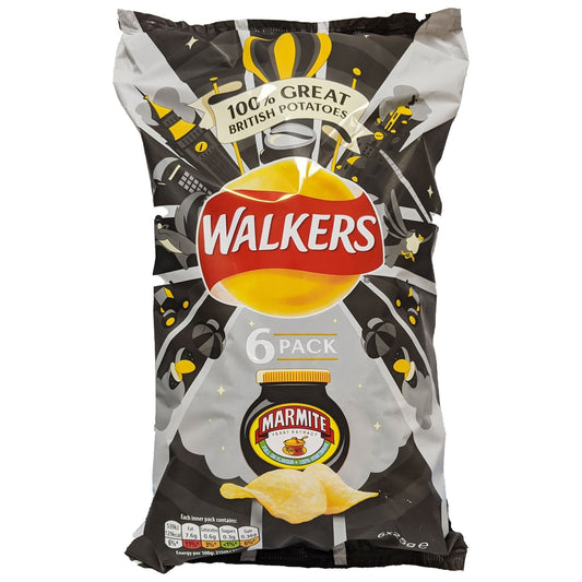 Walker's Marmite Crisps 6 Pack (6 x 25g)