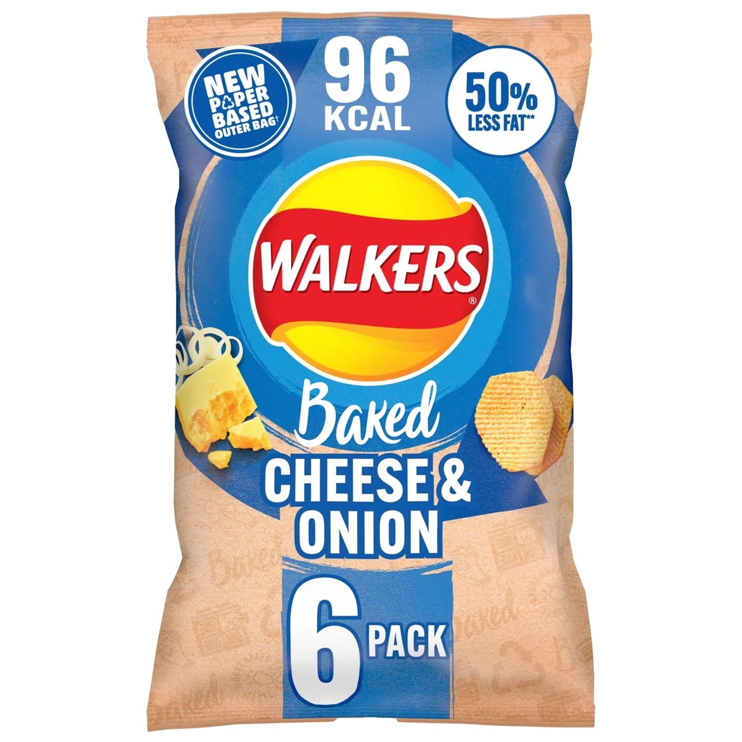 Walker's Oven Baked Cheese & Onion 6 Pack (6 x 22g)