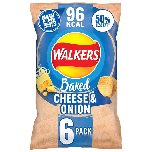 Walker's Oven Baked Cheese & Onion 6 Pack (6 x 22g)