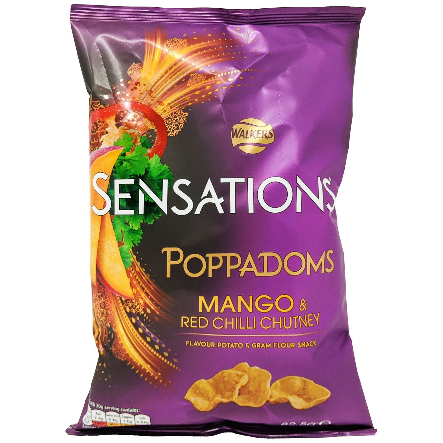 Walker's Sensations Poppadoms Mango & Red Chilli Chutney 82.5g